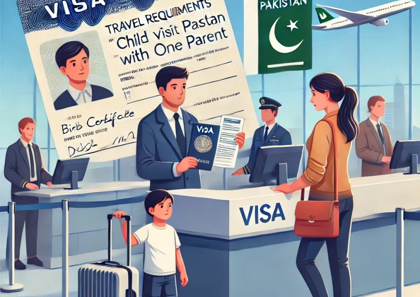 child requirement to travel to pakistan with one parent